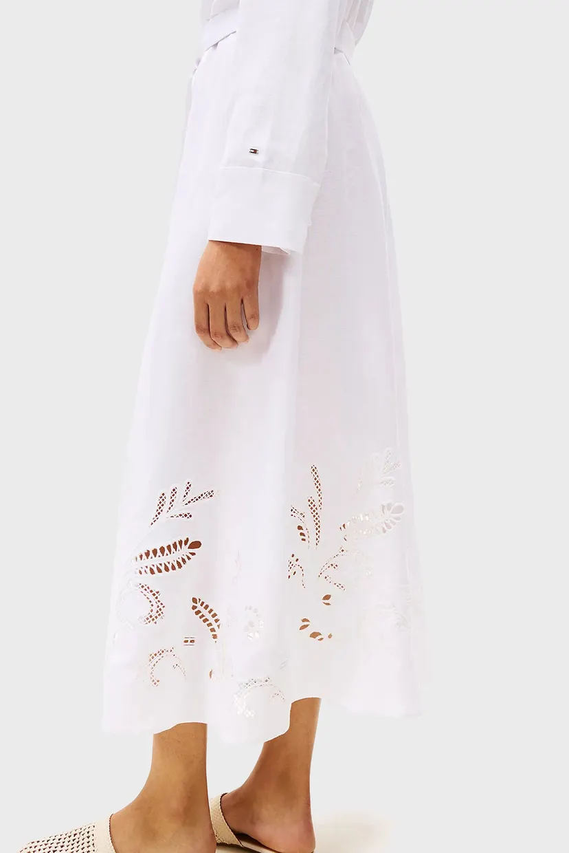 Жіноча біла лляна сукня BRODERIE ANGLAISE 4