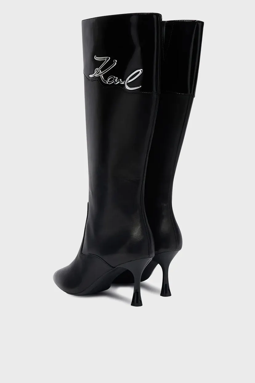 Жіночі чорні шкіряні чоботи SIENNA Signia Kollar High Boot 3
