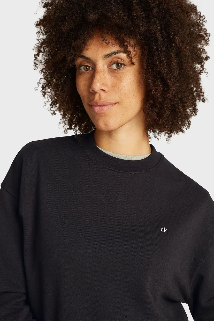 Женский черный свитшот CK EMB REGULAR TERRY SWEATSHIRT 4