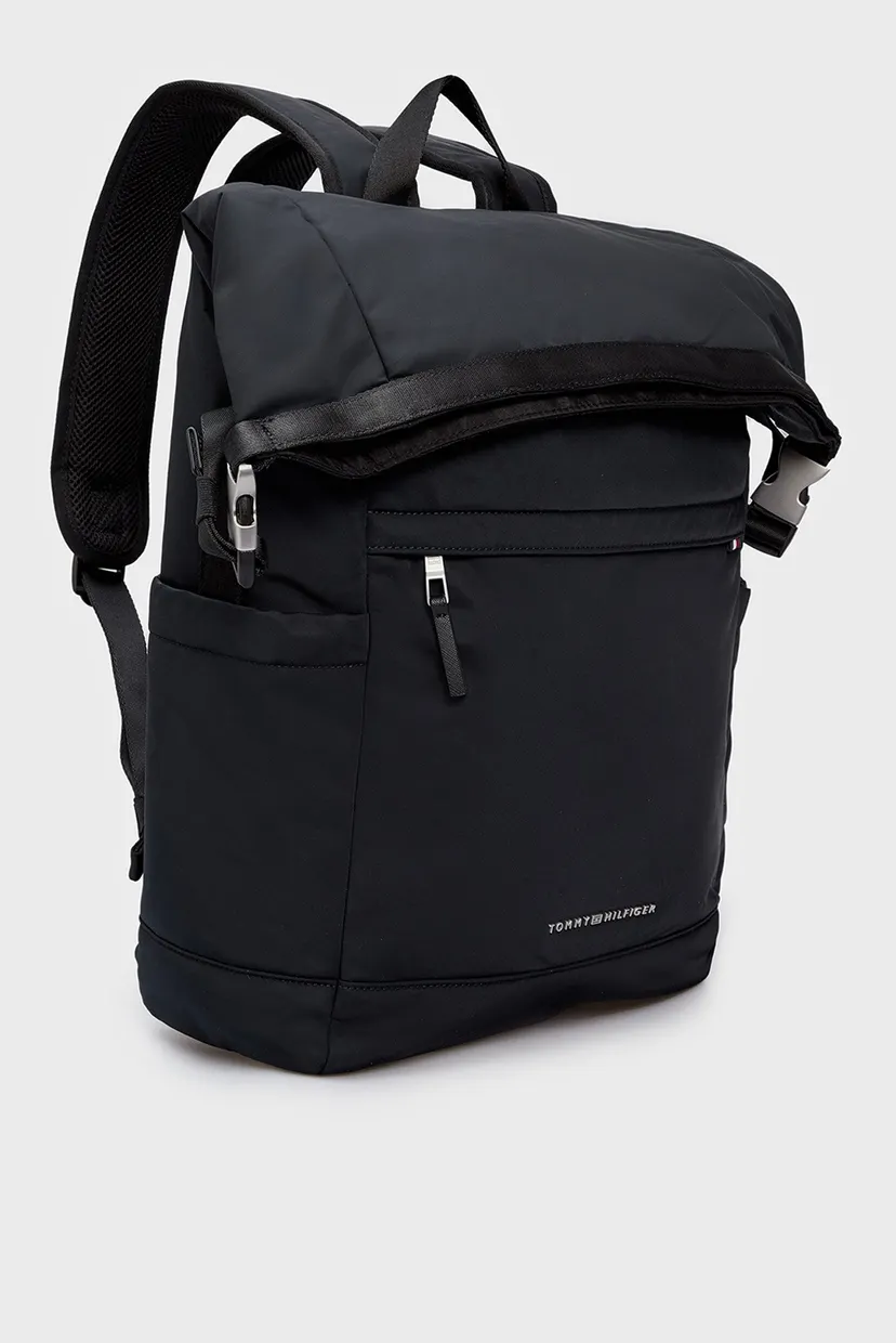 Мужской черный рюкзак TH SIGNATURE ROLLTOP BACKPACK 3