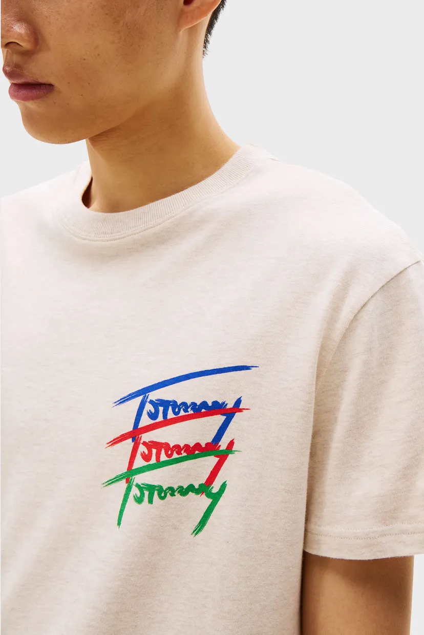 Мужская бежевая футболка TJM REG TWISTED SIGNTR 4