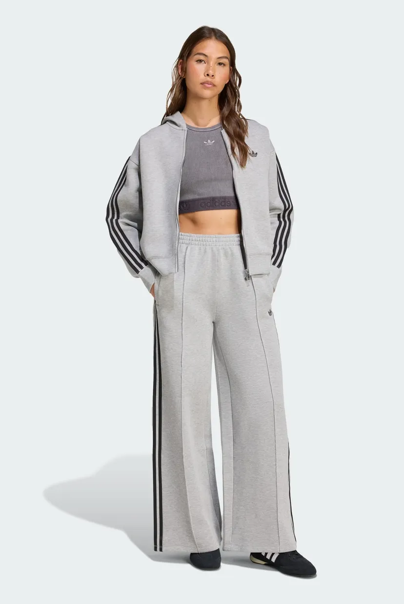 Женское серое худи Adicolor 3-Stripes Spacer Full-Zip adidas