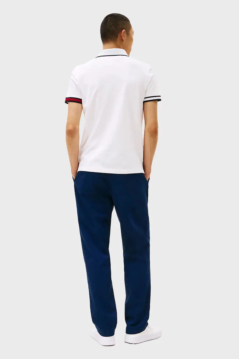 Мужское белое поло FLAG CUFF SLIM FIT 3
