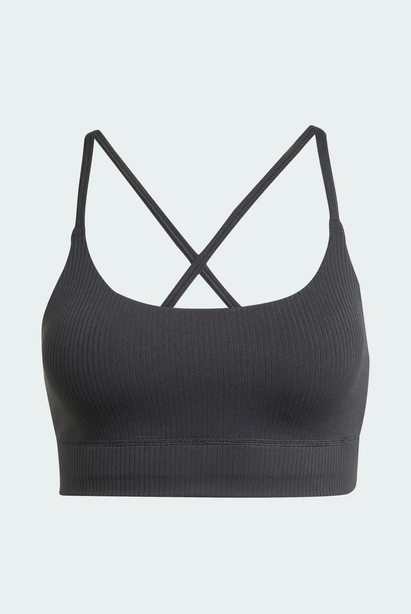 Женский черный топ adidas All Me Light Support Rib Long Line 6