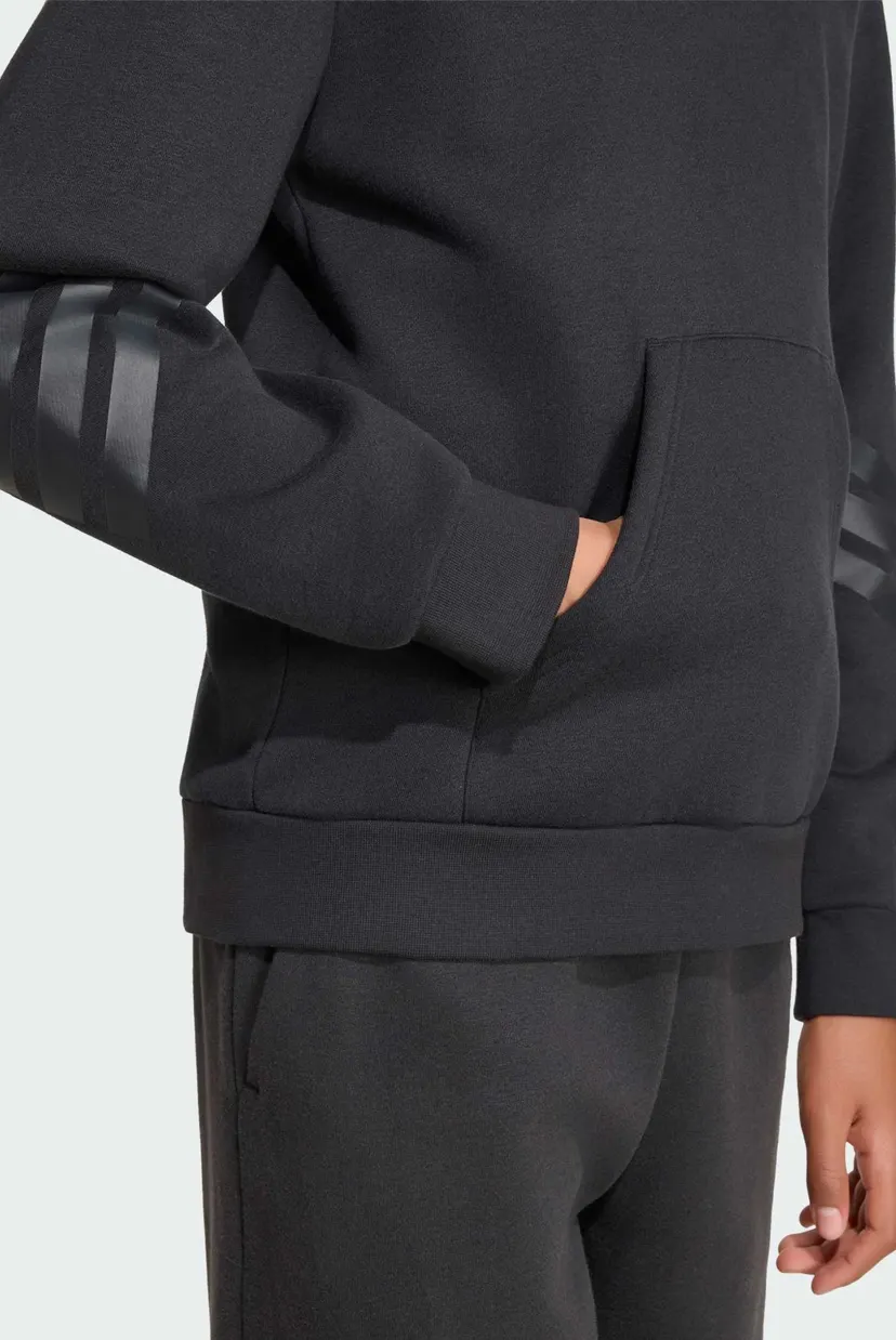 Детское черное худи FUTURE ICONS 3 STRIPES OVERSIZED 5