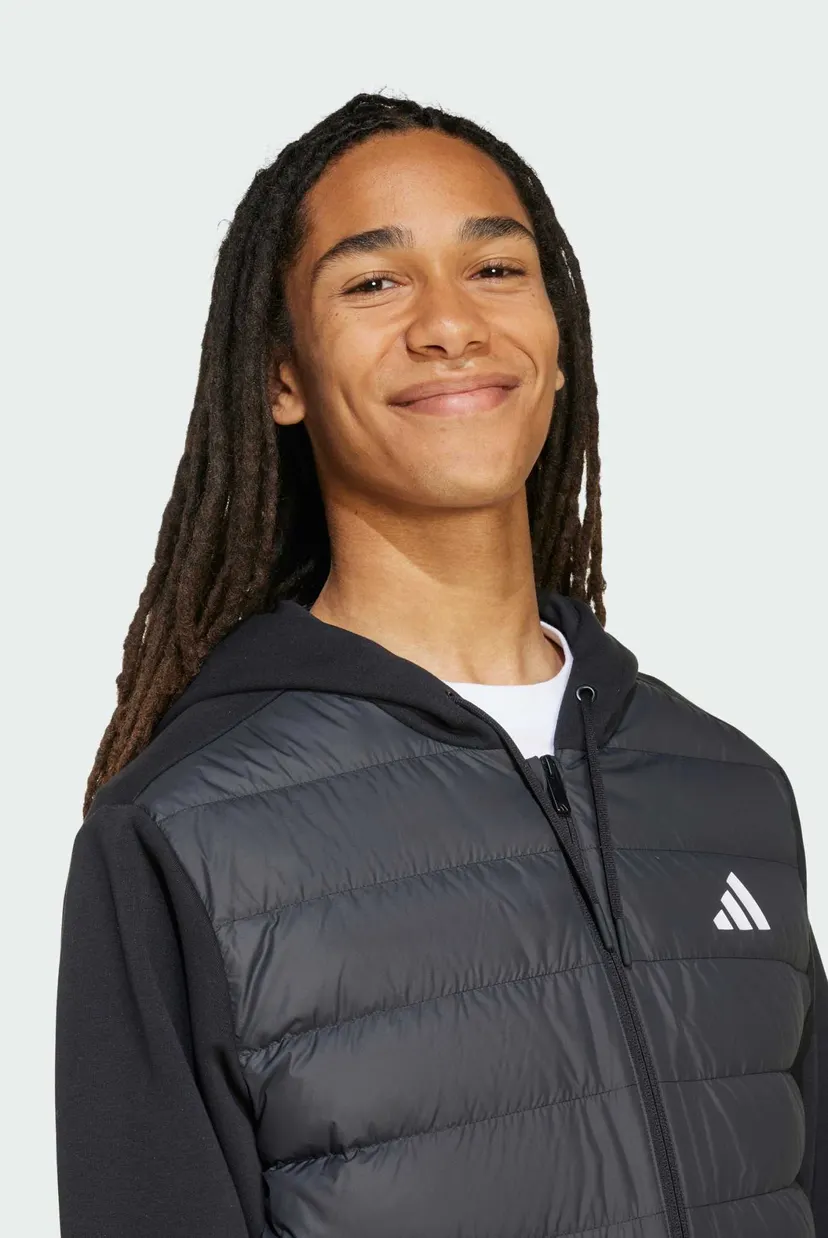 Чоловічий чорний пуховик Essentials CLIMAWARM Hybrid Down Hooded 5