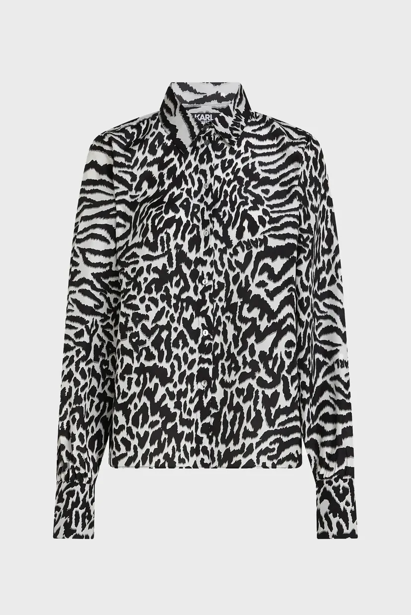 Жіноча шовкова блуза з візерунком ANIMAL PRINT SILK SHIRT 5