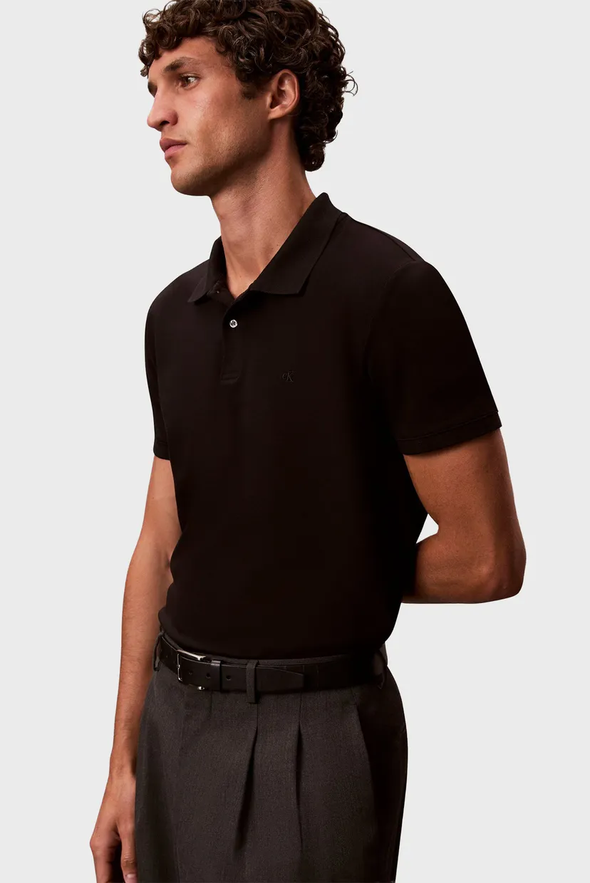 Чоловіче чорне поло SLIM REFINED 5