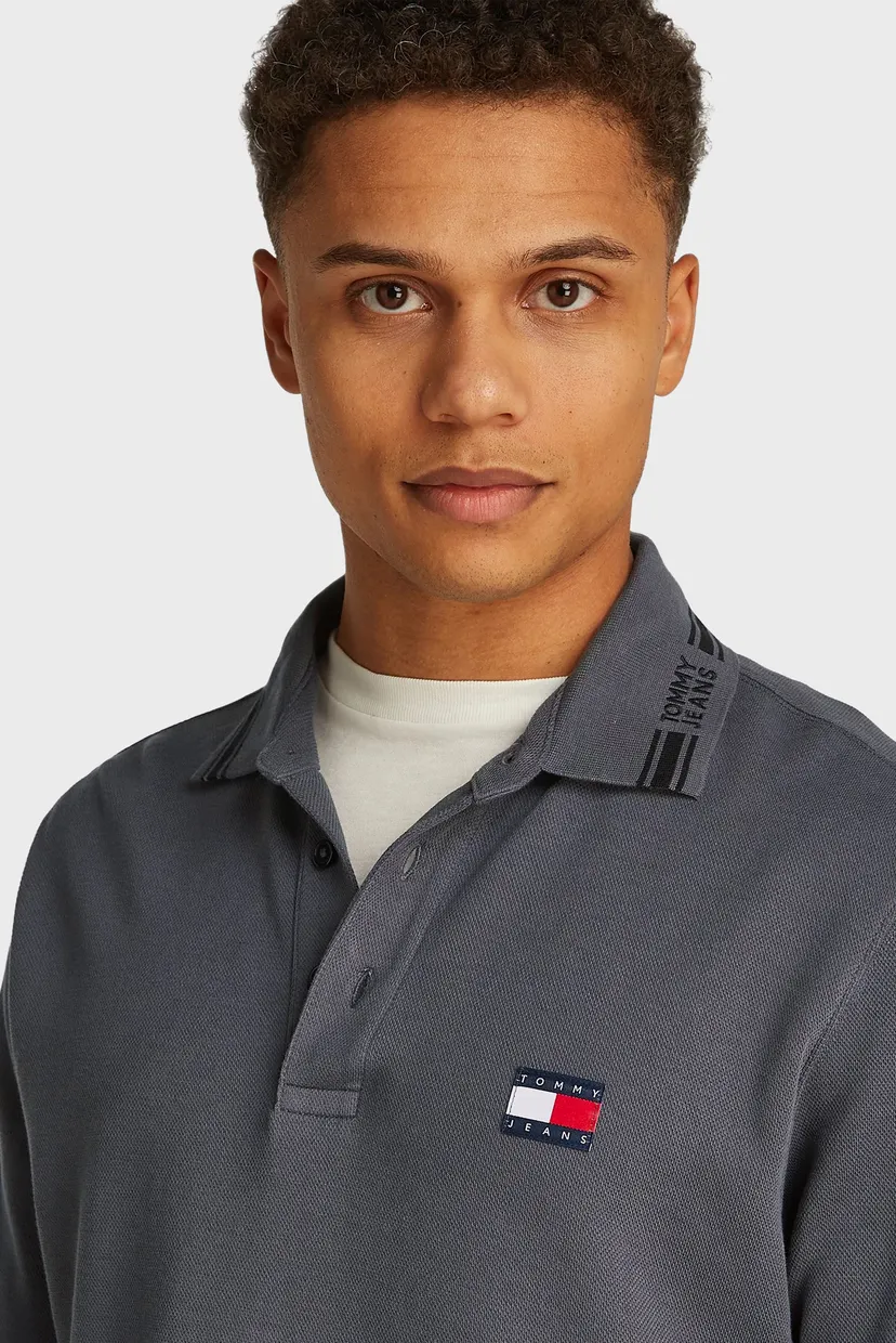 Чоловіче сіре поло REG BRANDED NECK 4