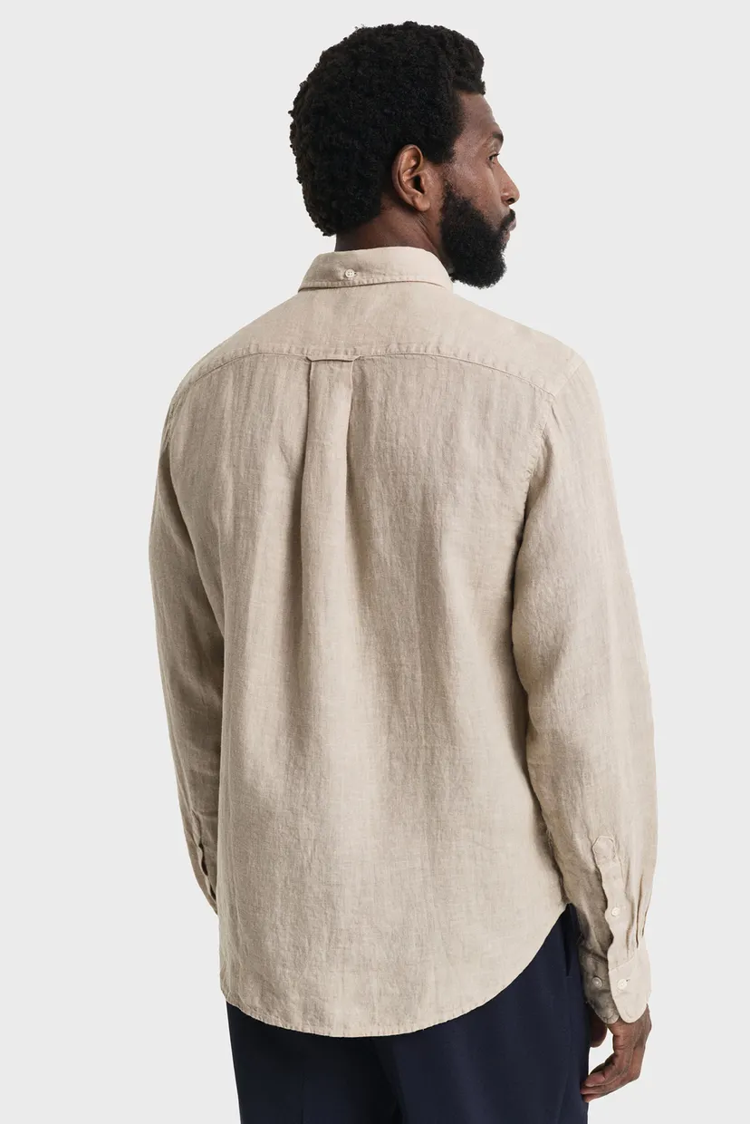 Чоловіча бежева лляна сорочка REG GMNT DYED LINEN SHIRT 3
