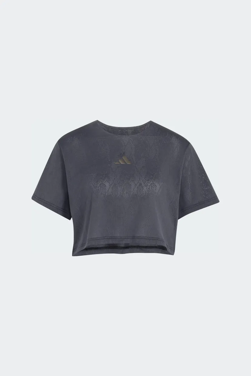Жіноча чорна футболка TENNIS CLIMACOOL LACE CROP PRO 6