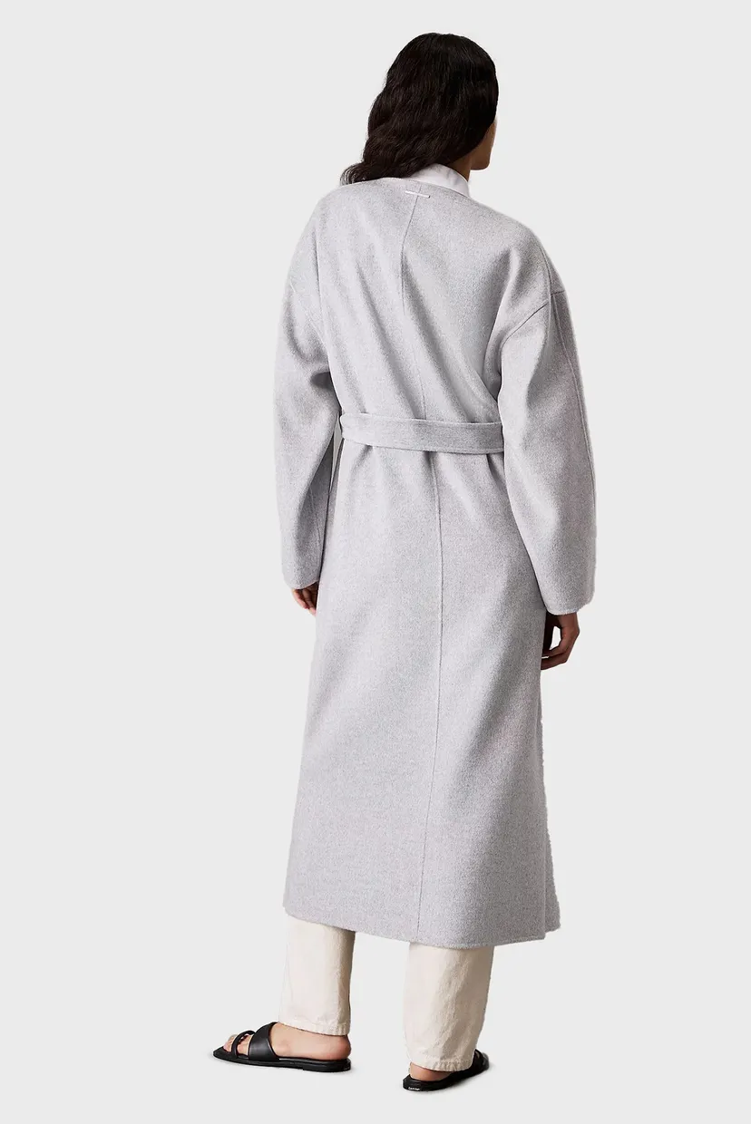 Женское светло-серое шерстяное пальто DF WOOL COAT 4