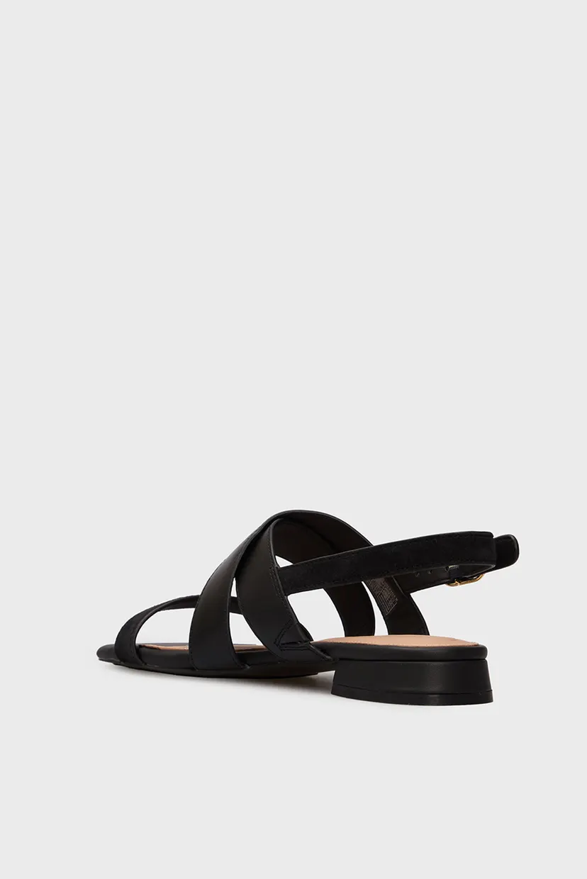 Жіночі чорні шкіряні босоніжки FLAT SANDAL 5