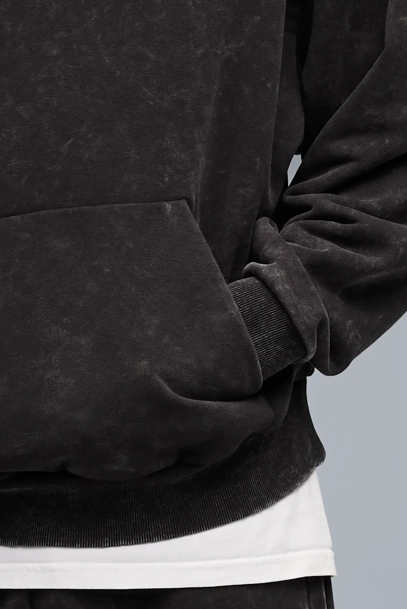 Чорне худі Boxy Washed Graphic Hoodie Unisex (унісекс) 4