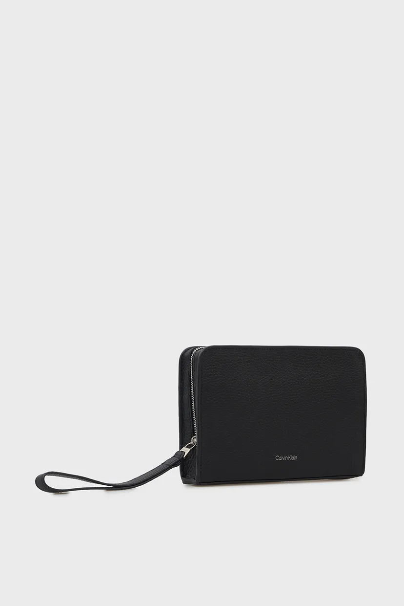Чоловіча чорна шкіряна борсета FOIL EMBOSS POUCH 3