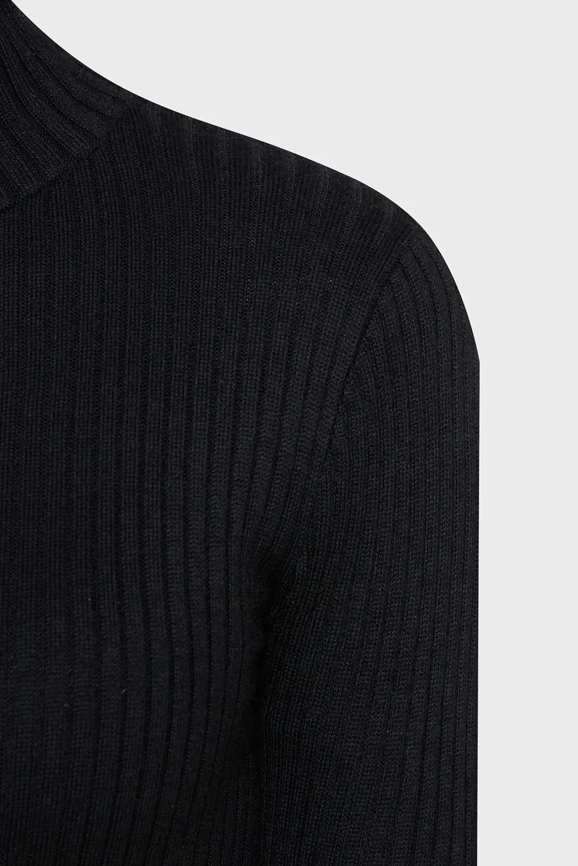 Жіночий чорний гольф Buran Merino Merino Color Block 3