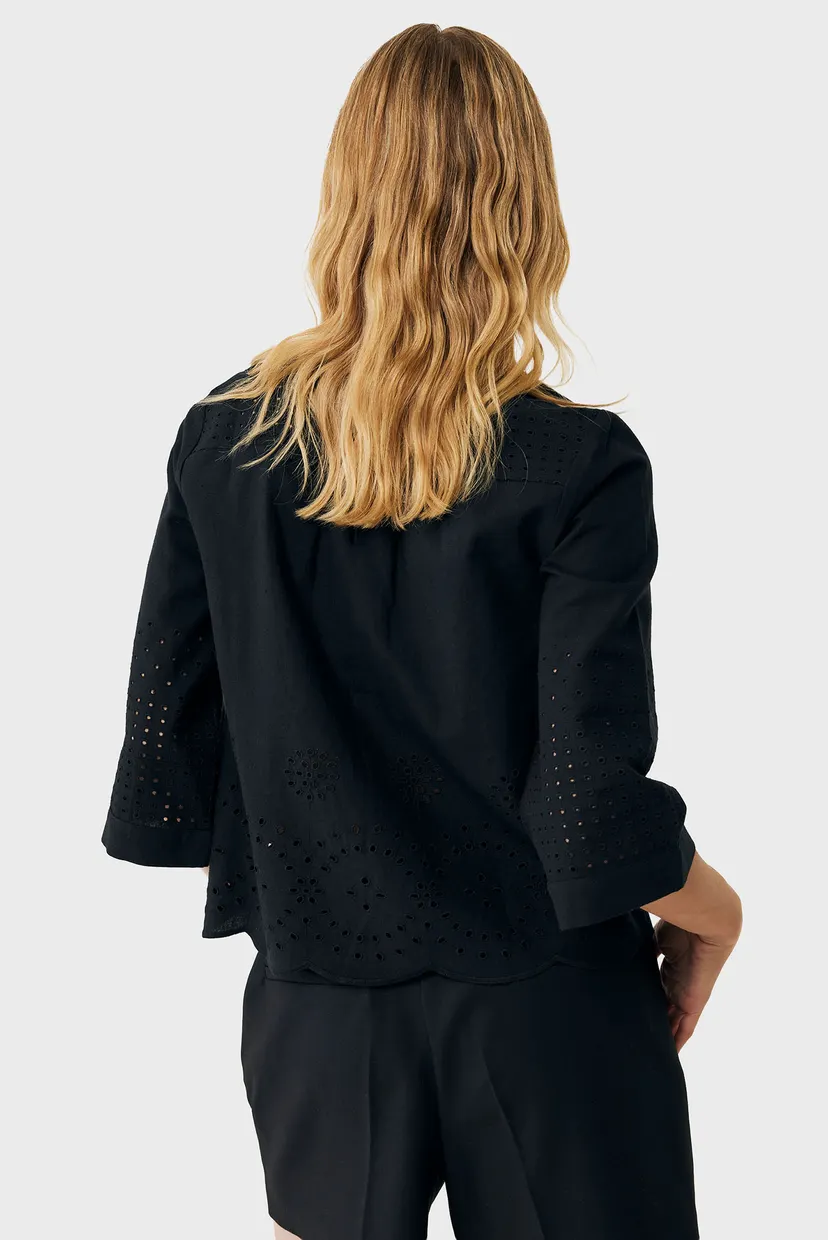 Женская черная блуза Modern embroidery blouse 3