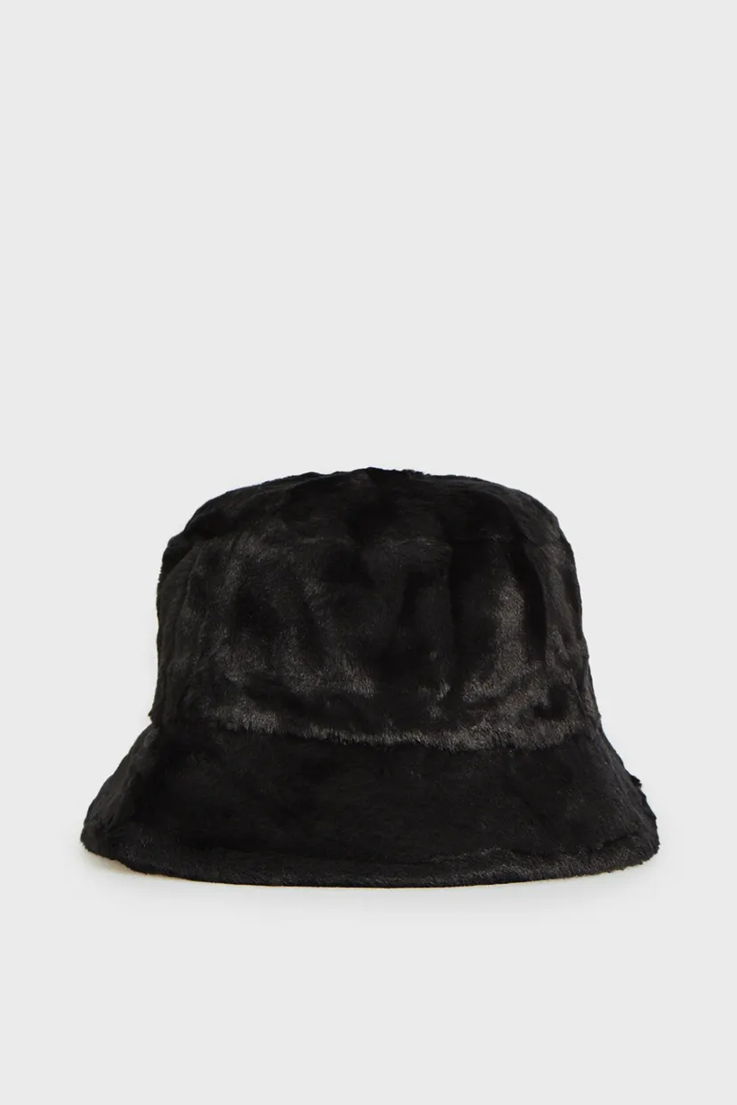 Жіноча чорна панама FUR BUCKET HAT 3