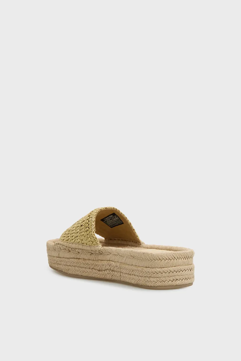 Женские бежевые слайдеры FLATF ESPADRILLE RAFFIA 5