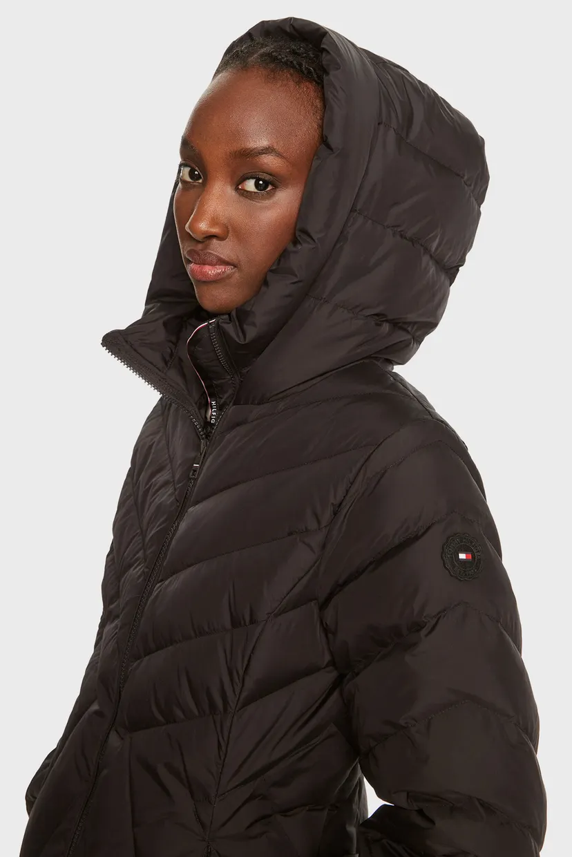 Жіночий чорний пуховик CHEVRON MW DOWN COAT 5