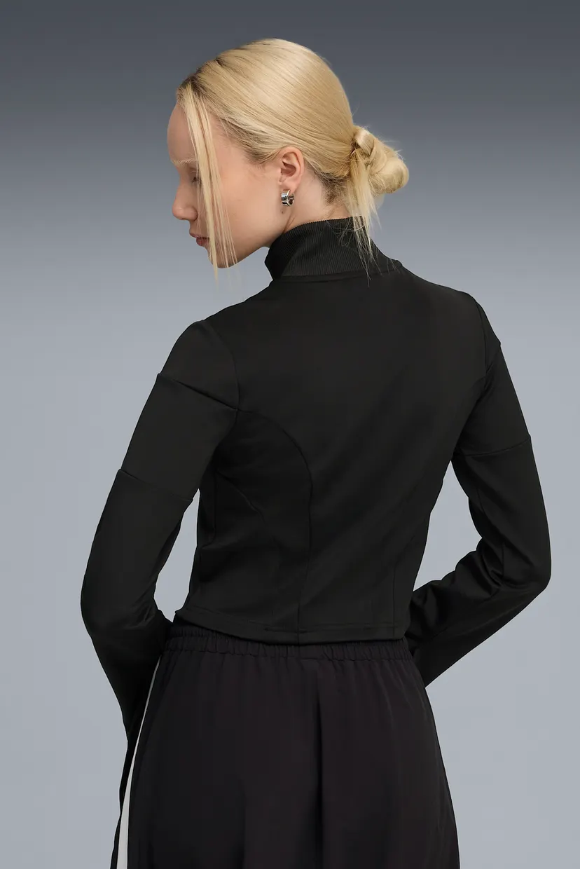 Жіноча чорна спортивна кофта DARE TO Slim Cropped Track Jacket Women 4