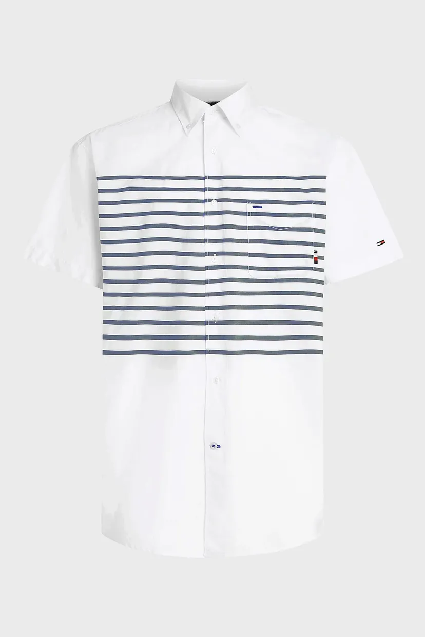 Чоловіча біла сорочка BRETON PLACED STRIPE 5