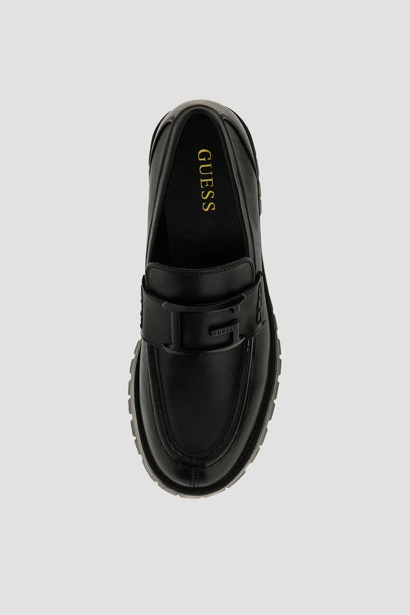 Жіночі чорні шкіряні лофери Guess FLPMOL.LEA14;BLACK — MD-Fashion