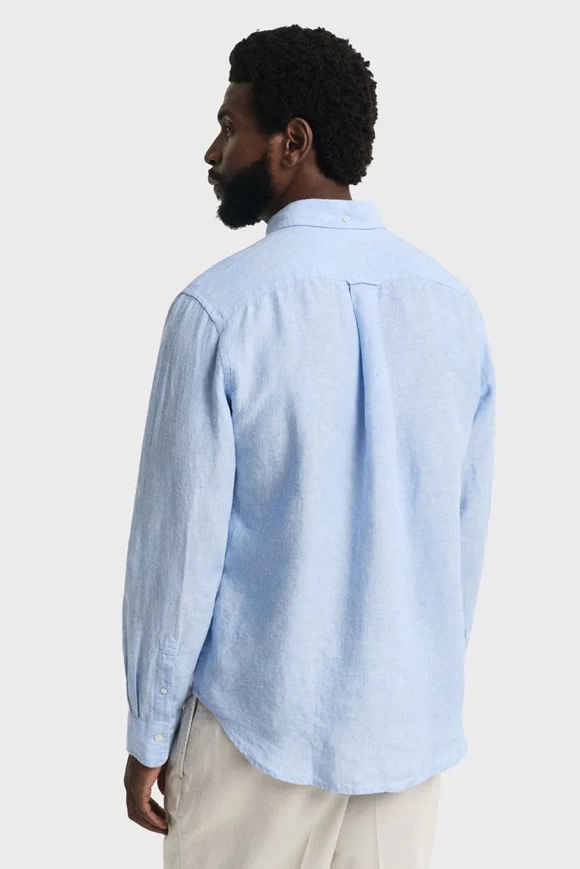 Мужская голубая льняная рубашка REG LINEN SHIRT 3