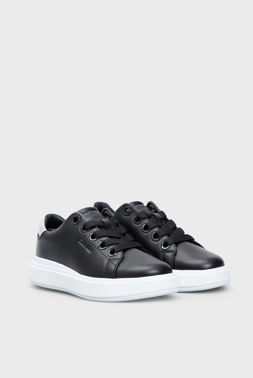 Жіночі чорні шкіряні снікерси CUPSOLE LACE UP LTH 3
