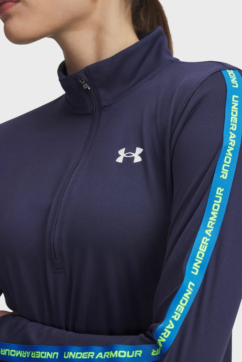 Жіночий темно-синій лонгслів UA Tech WM Tape Half Zip 3