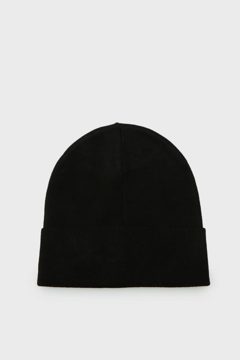 Чоловіча чорна шапка MAXI LOGO KNIT BEANIE 2