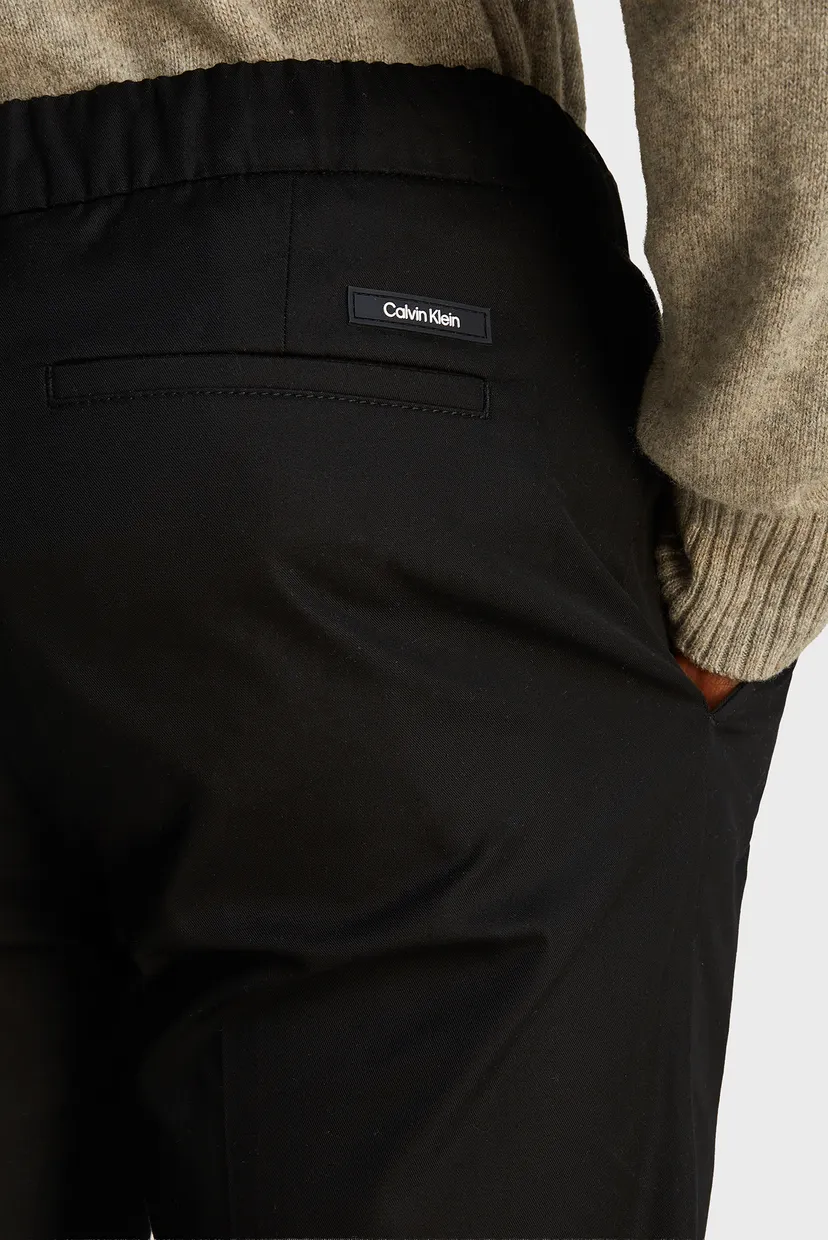 Мужские черные брюки COTTON STRETCH PLEATED JOGGER 3