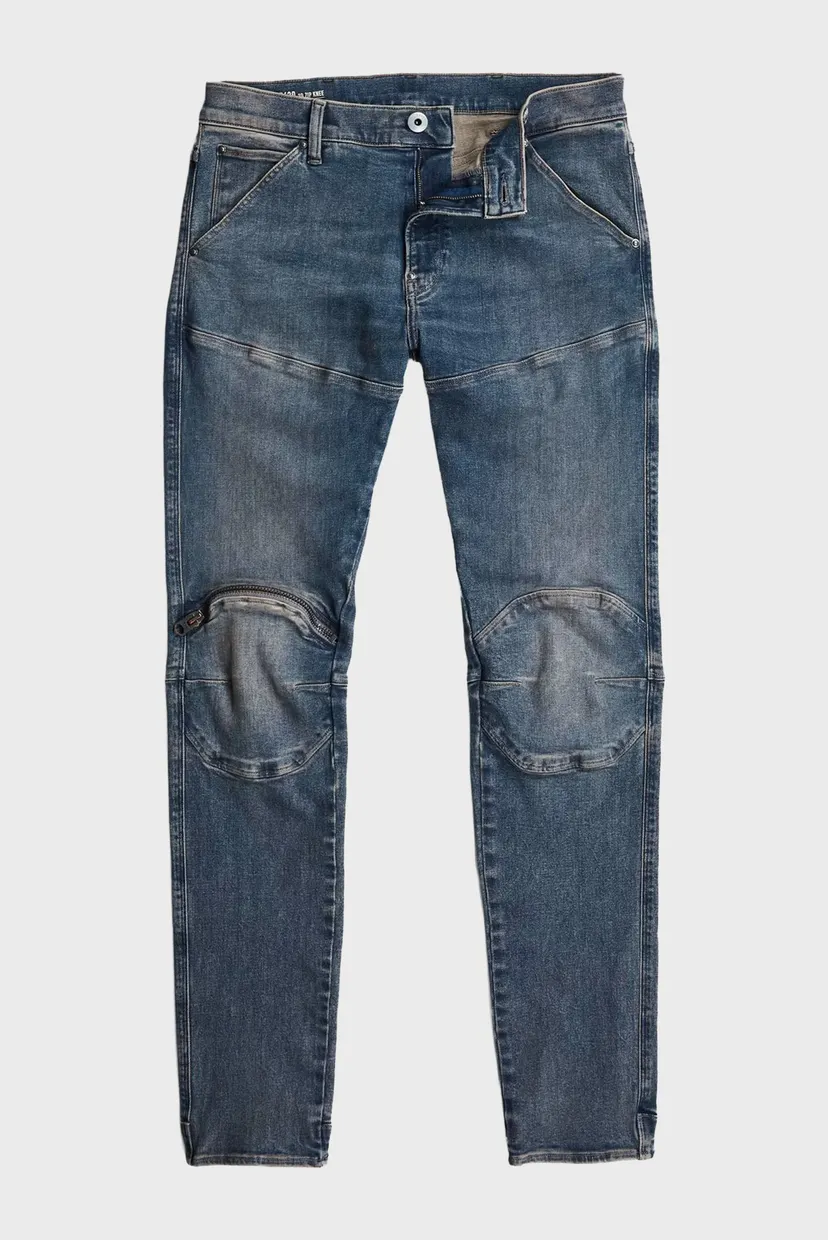 Чоловічі сині джинси 5620 3D Zip Knee Skinny 6