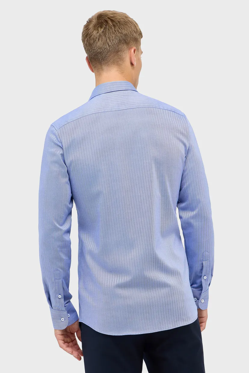 Чоловіча блакитна сорочка з візерунком SLIM FIT 3