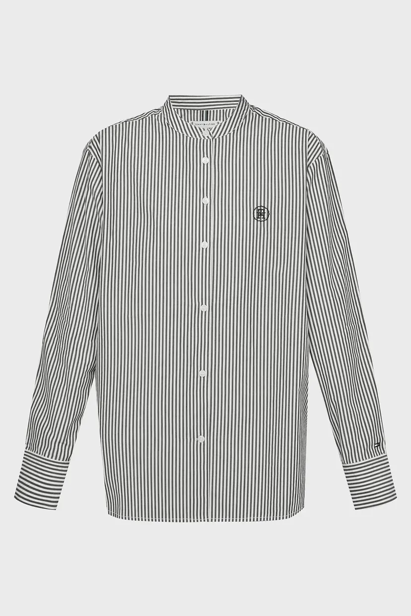 Женская рубашка в полоску STRIPED EASY FIT COLLARLSS SHIRT 5