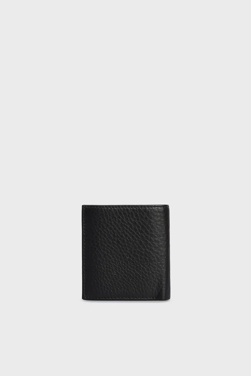 Мужской черный кожаный кошелек TH PREMIUM TRIFOLD 3