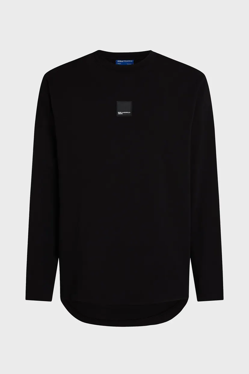 Чоловічий чорний лонгслів KLJ REG LS CURVED HEM TEE 5