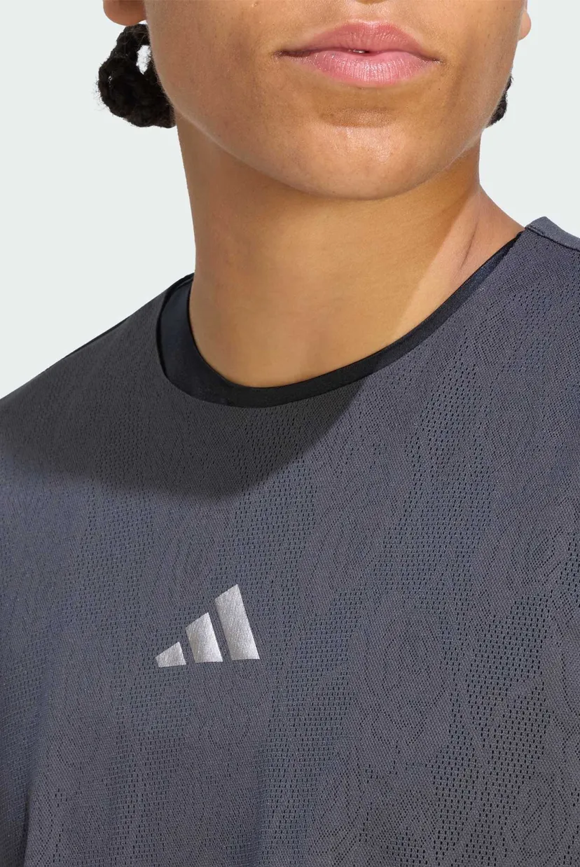 Женская черная футболка TENNIS CLIMACOOL LACE CROP PRO 4