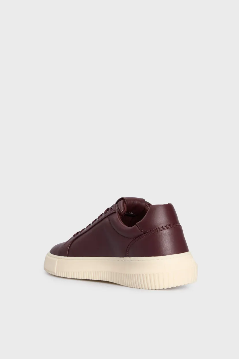Чоловічі бордові шкіряні снікерси CHUNKY CUPSOLE CLEAN LOW 4