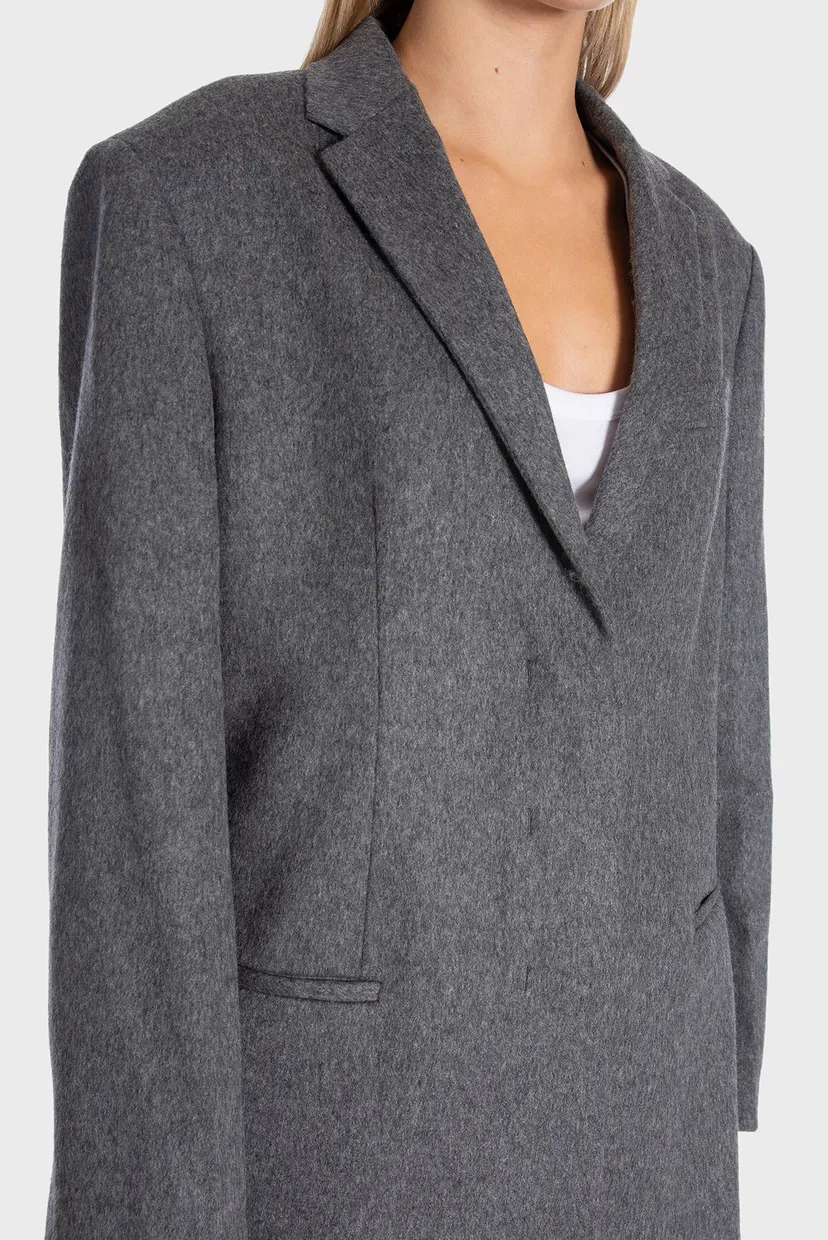 Жіночий темно-сірий вовняний жакет FLANNEL WOOL TAILORED BLAZER 4
