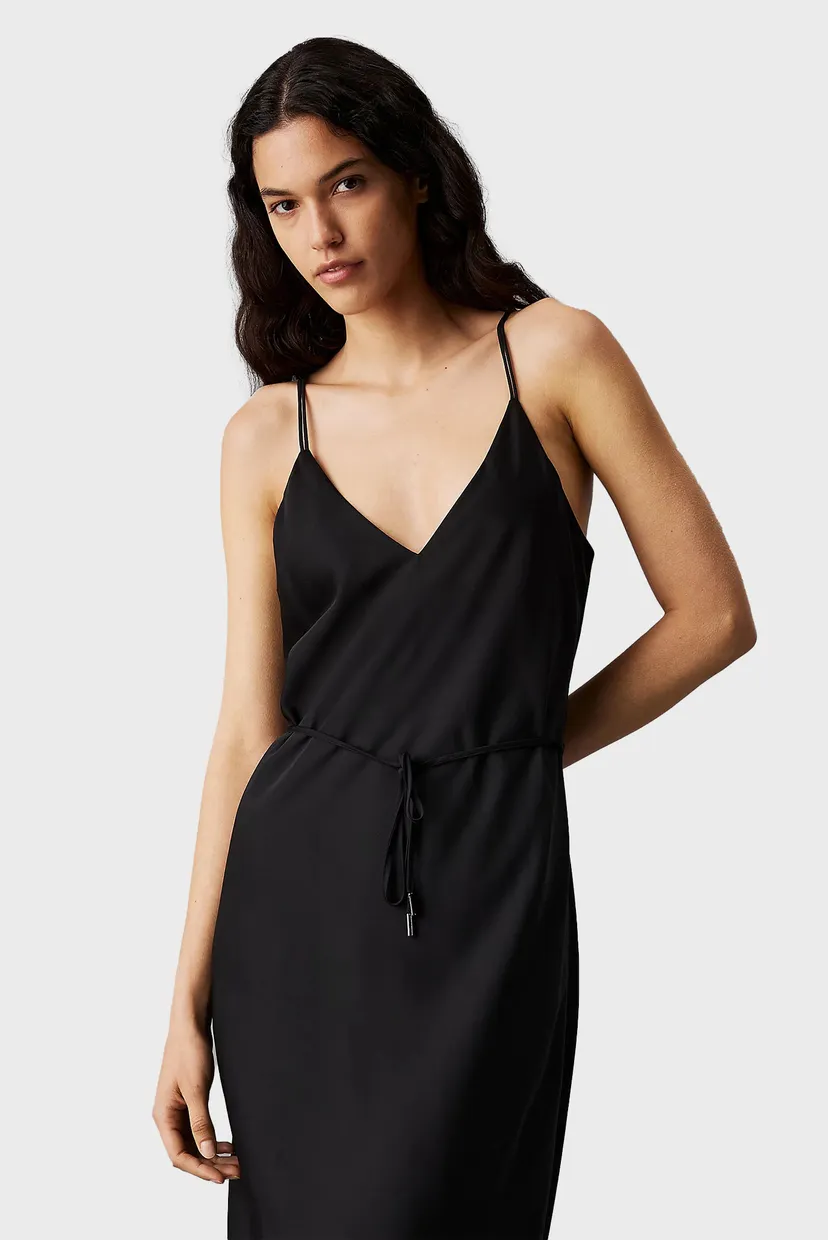 Жіноча чорна сукня RECYCLED CDC MIDI SLIP 3