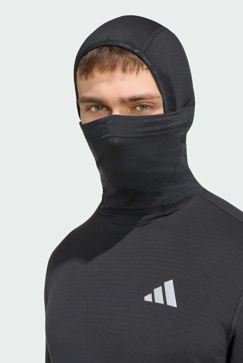 Мужская черная куртка adi365 Running Essentials Winterized Long Sleeve Hooded 4