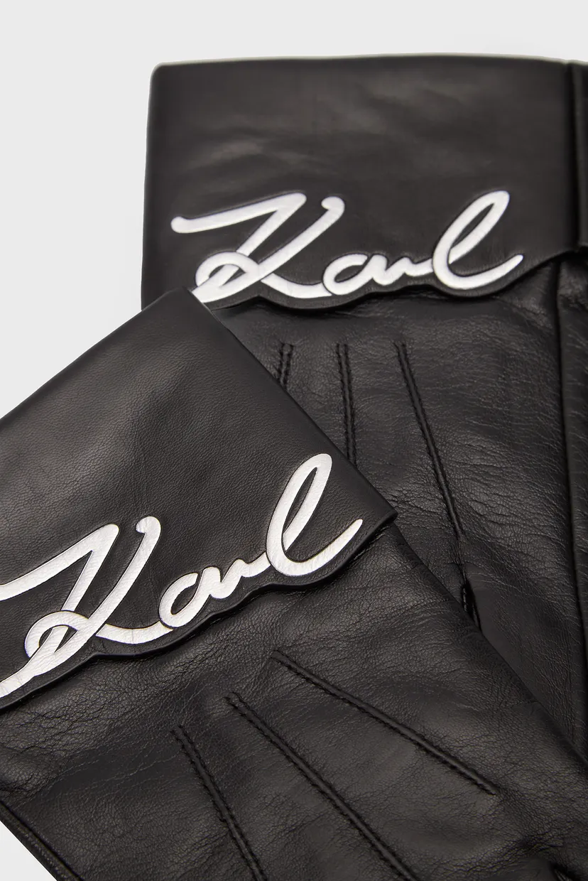 Жіночі чорні шкіряні рукавички K SIGNATURE LEATHER FF GLOVE 3
