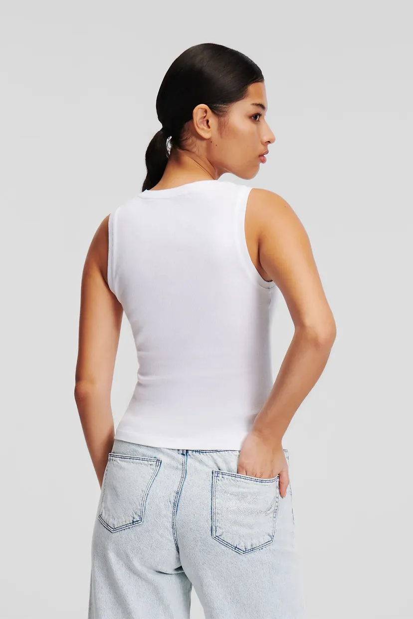 Жіноча біла майка LOGO RIB TANK TOP 3