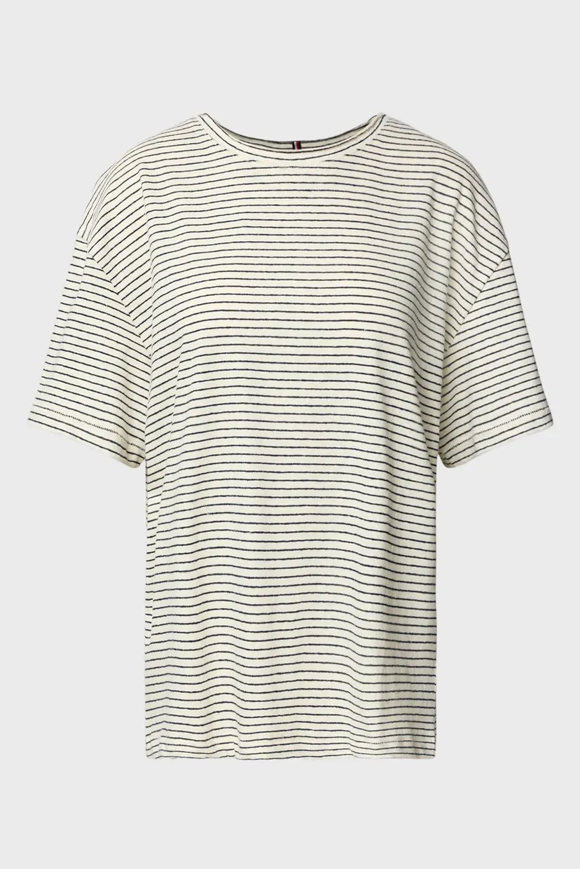 Жіноча сіра лляна футболка у смужку MODERN CO LINEN 5