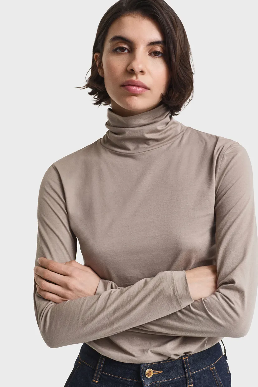 Женский бежевый гольф LIGHT COTTON LS TURTLENECK 5