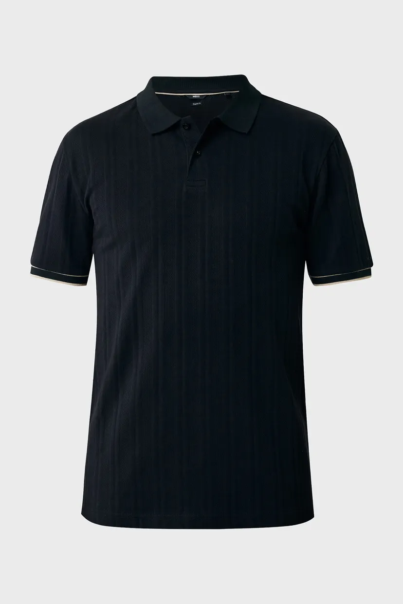 Чоловіче чорне поло Jacquard polo regular fit 5