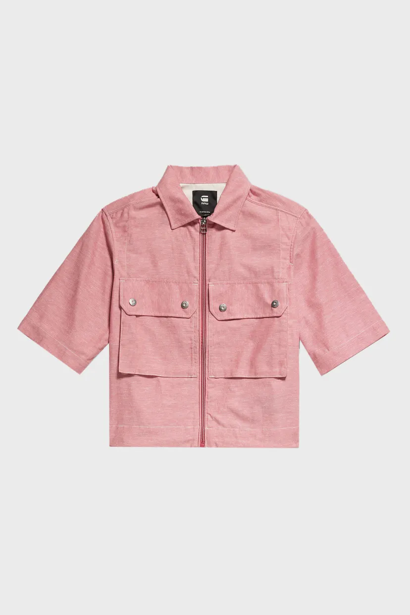 Женская розовая рубашка cropped shirt 4