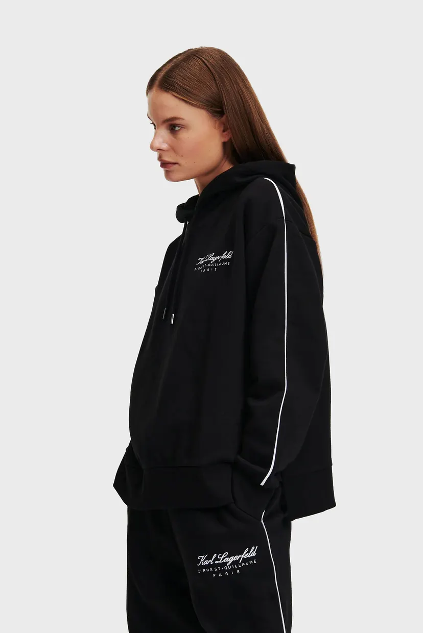 Женское черное худи HOTEL KARL HOODIE 3