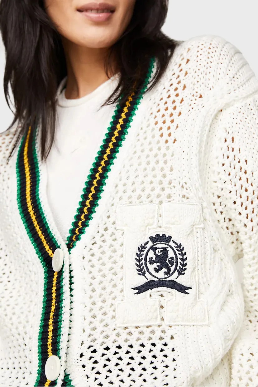 Женский белый кардиган THC MULTI STP CABLE CARDIGAN 5